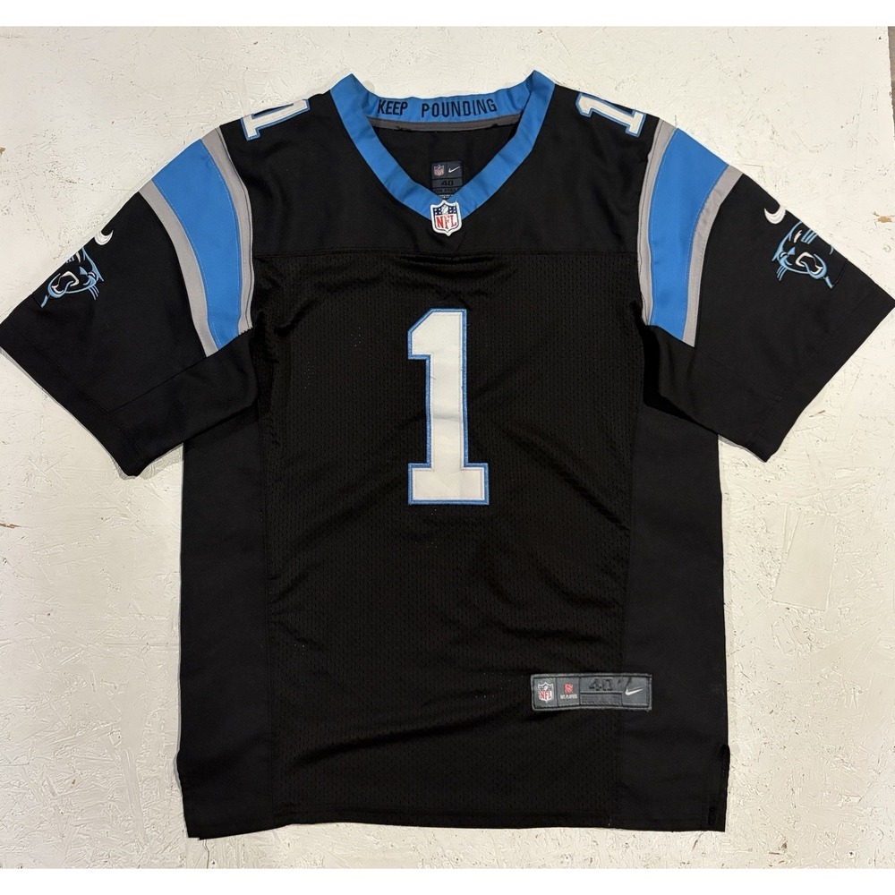 Nike Carolina Panthers Mens 40 Jersey Cam Newton #1 On Field NFL Football Black